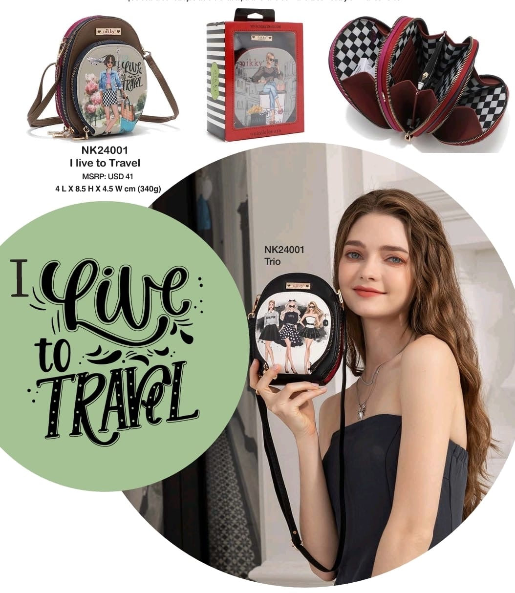 ‘I Like to Travel’ Oval Crossbody
