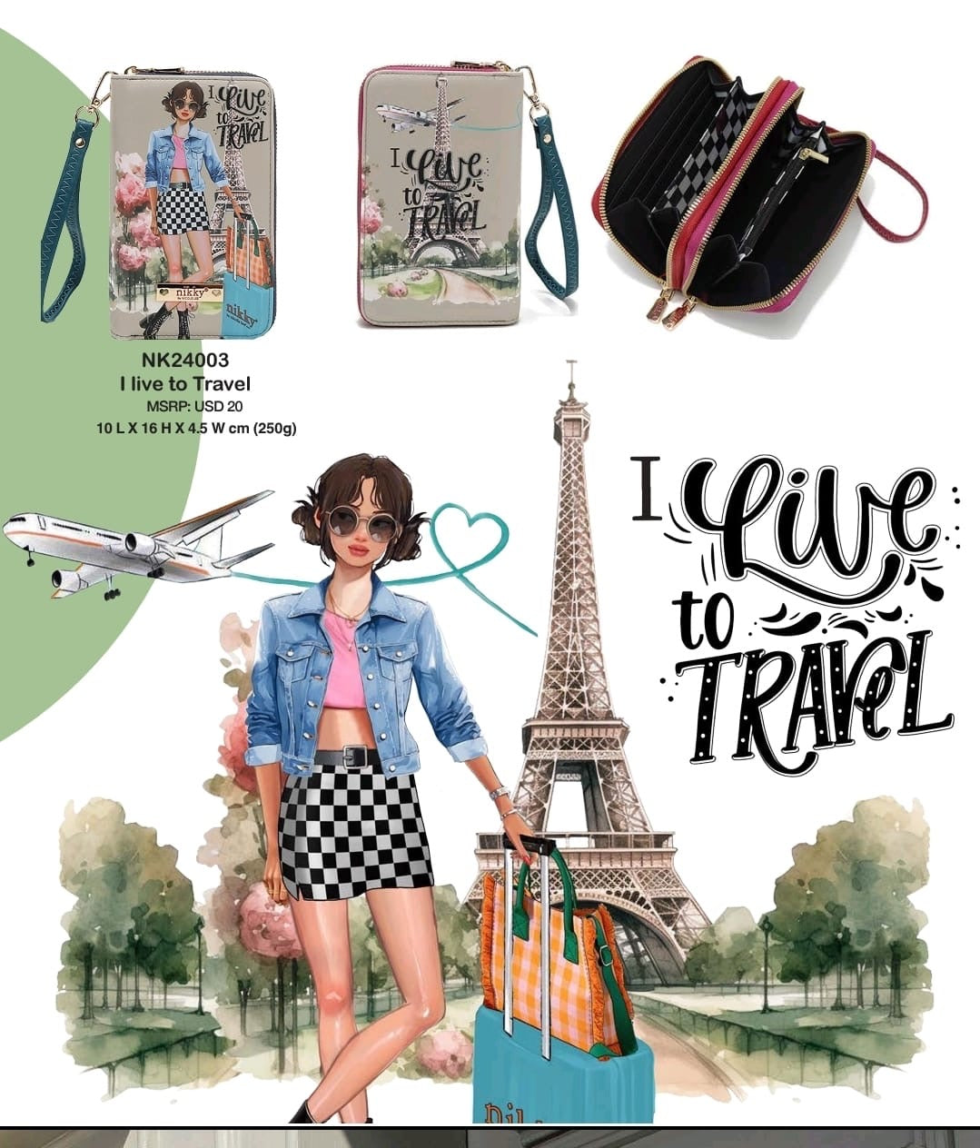 ‘I Like to Travel’ Mini Wallet