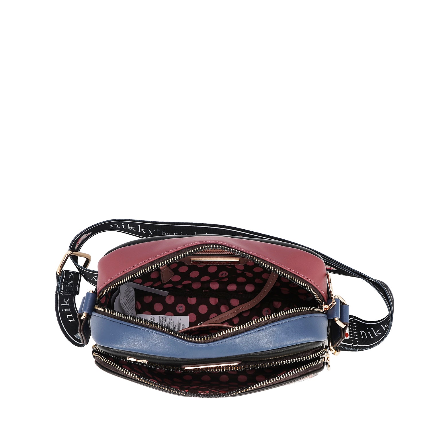 Nostalgia Double Zipper Crossbody