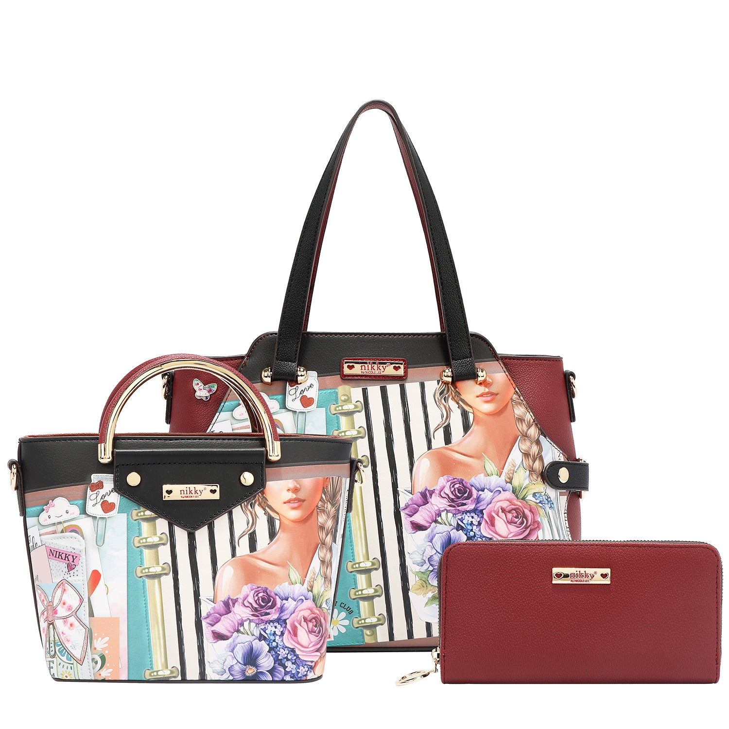 Nostalgia Fold-Over Trio Handbag